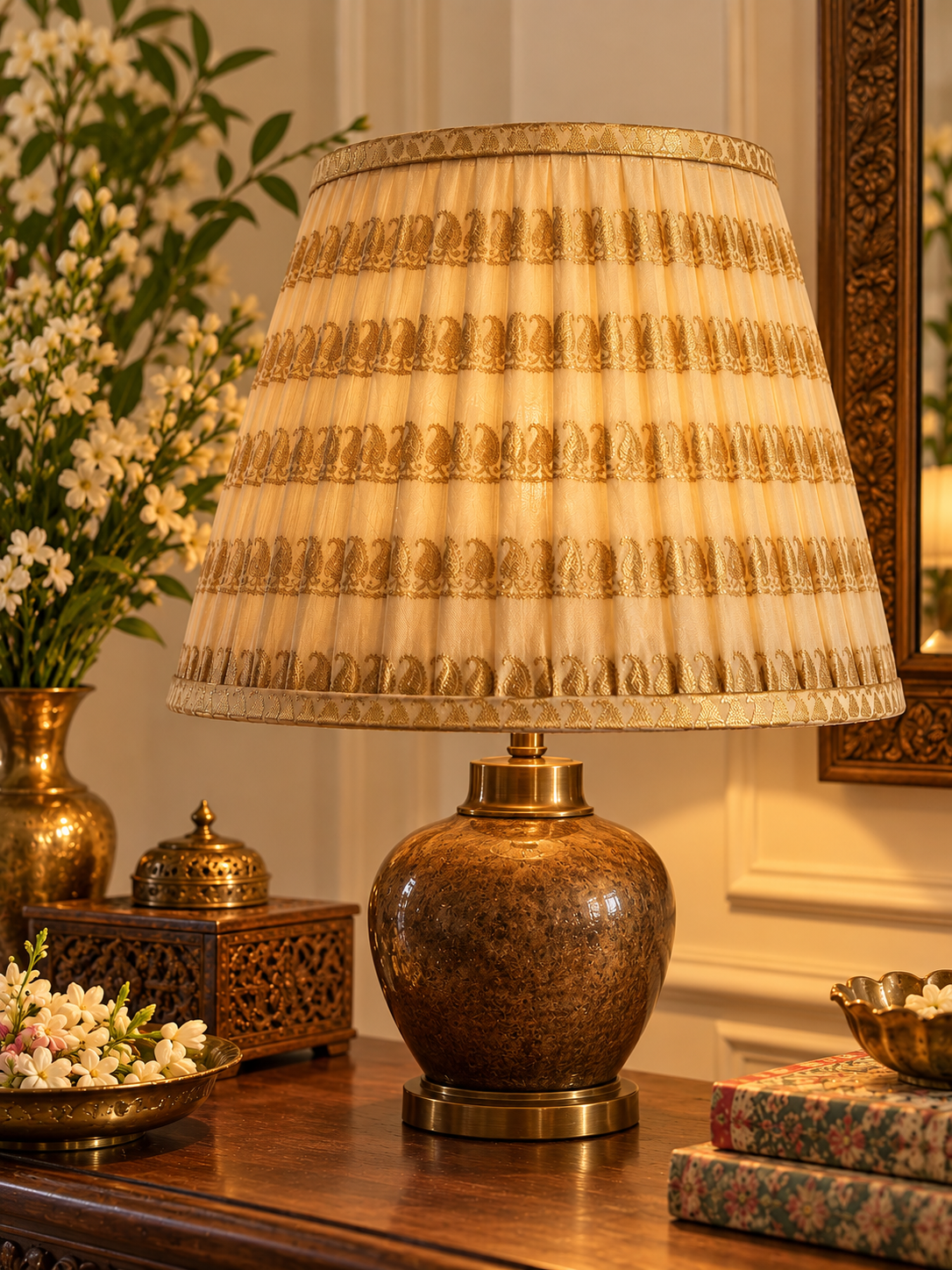 Cream Paisley Lampshade