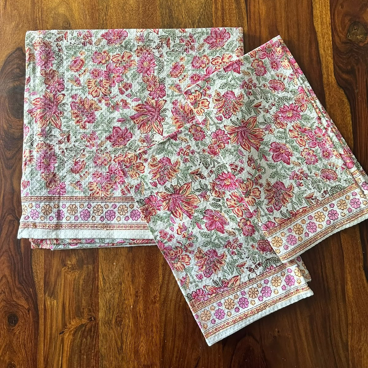 Multicolor Waffle Towel Set