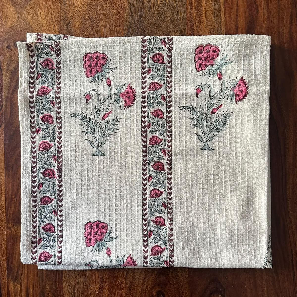 Pink Bloom Waffle Towel Set