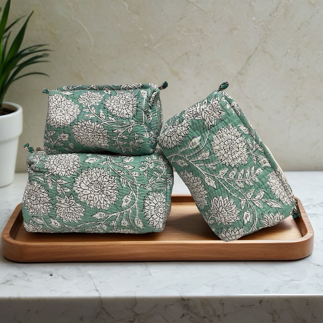 Mint Green Pouch (Set of 3)