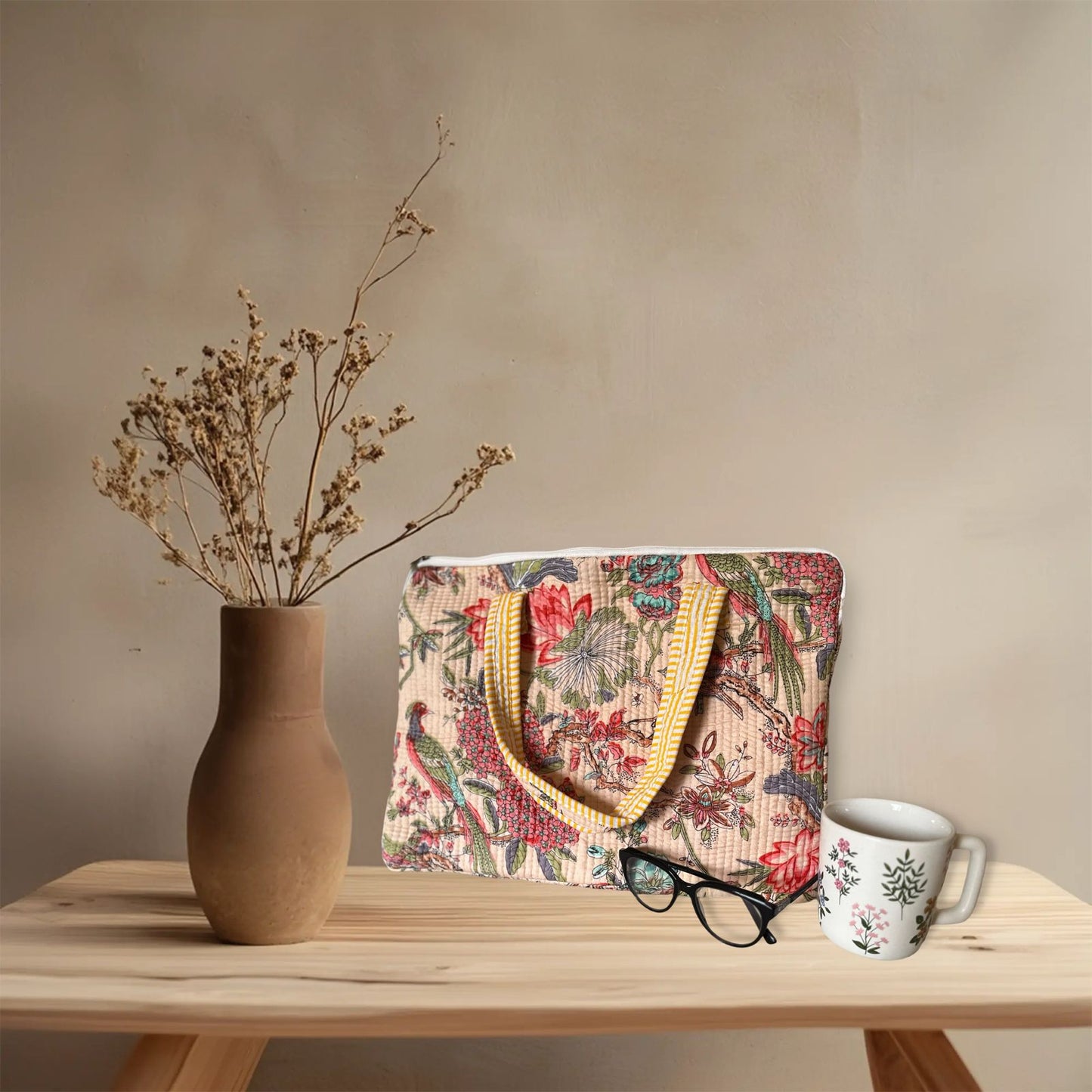 Cream Bagh Laptop Bag without padding