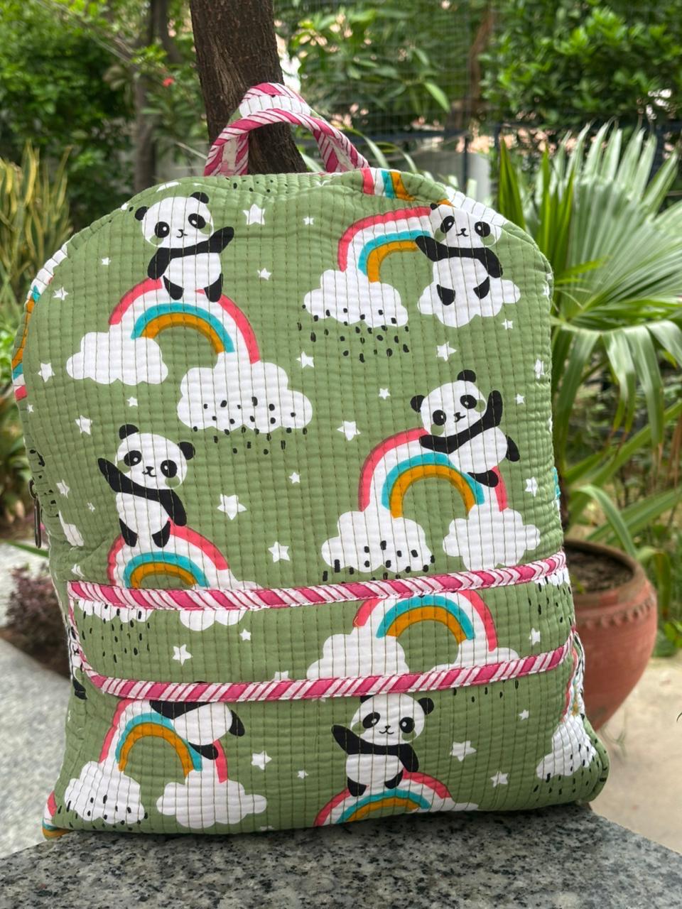 Panda Green Backpack