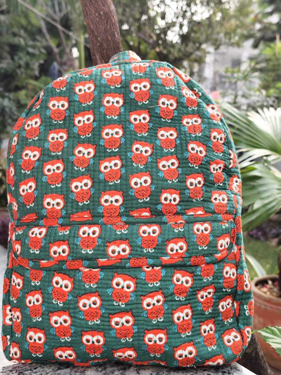 Orange Owl Backpack