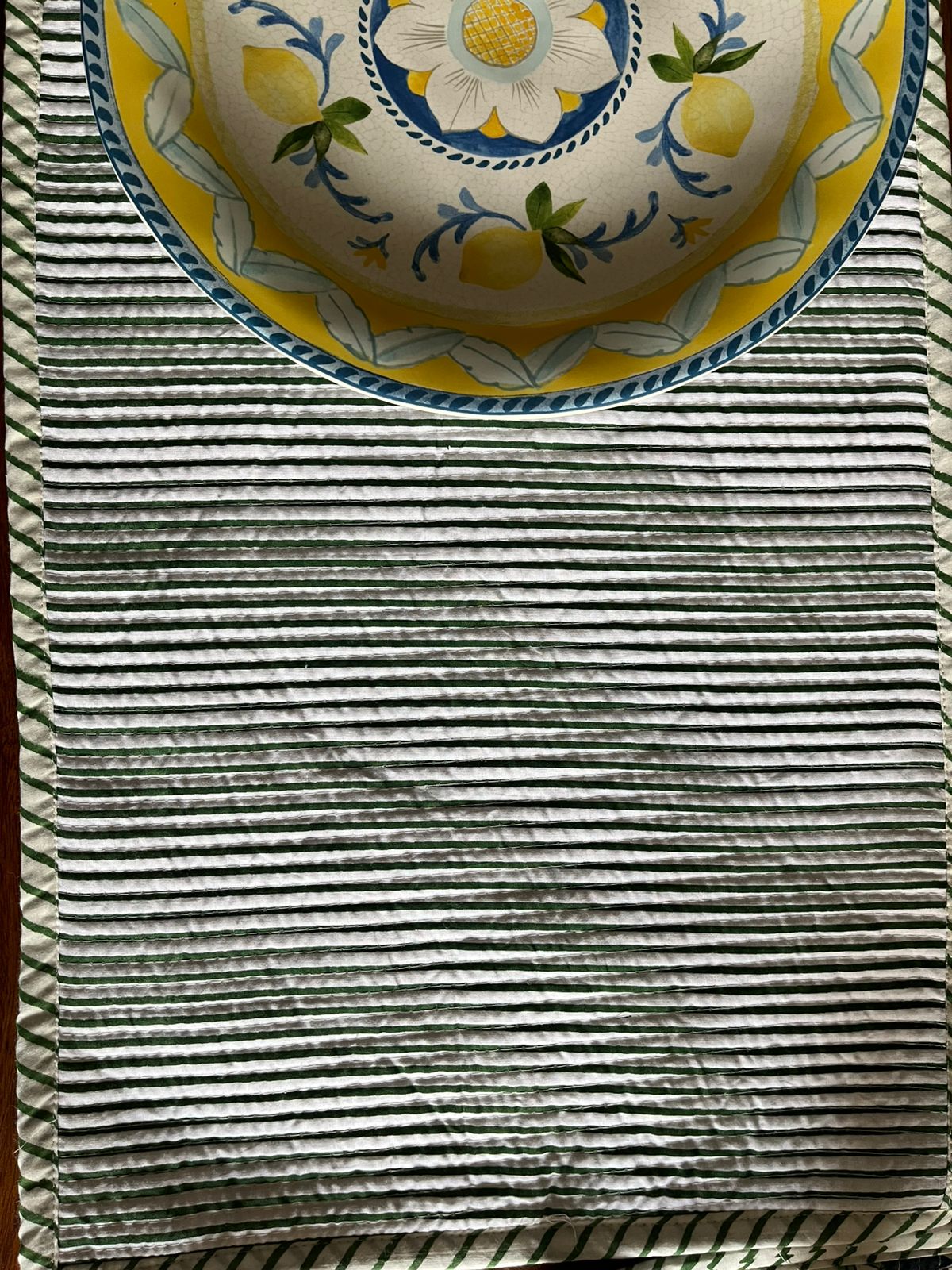 Blue and White Baagh Quilted Reversible Table Mats