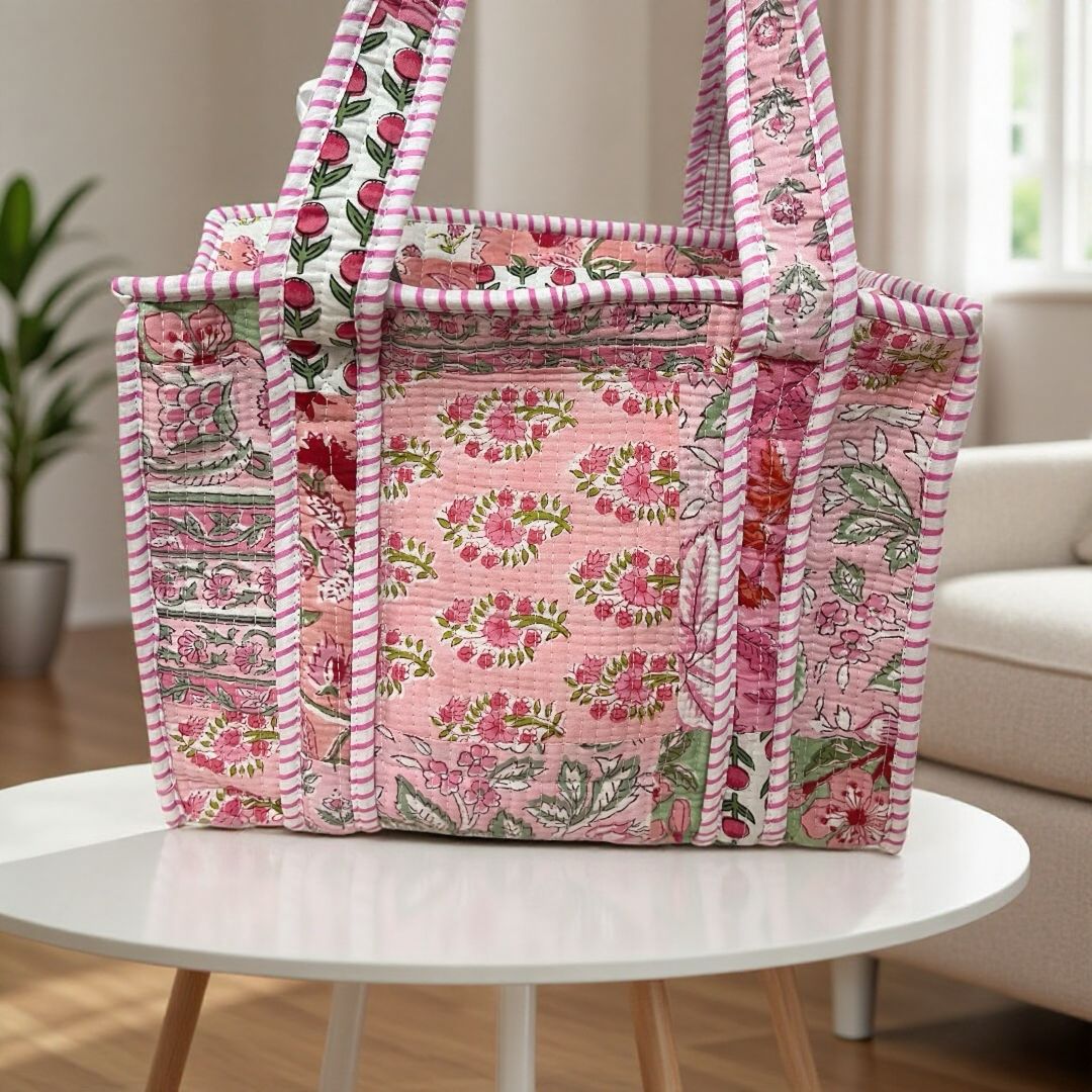 Pink Patchwork Tote (12X12)