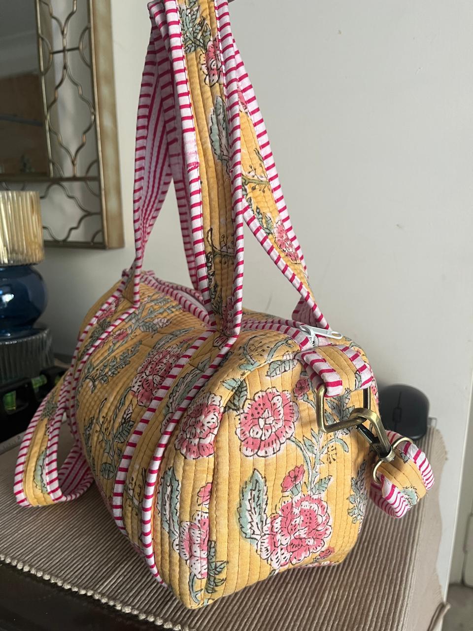 Yellow Bahaar Mini Duffle Tote With Sling
