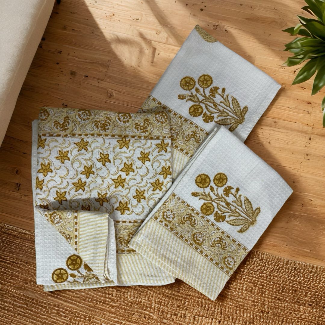 Peela Butaa Waffle Towel Set