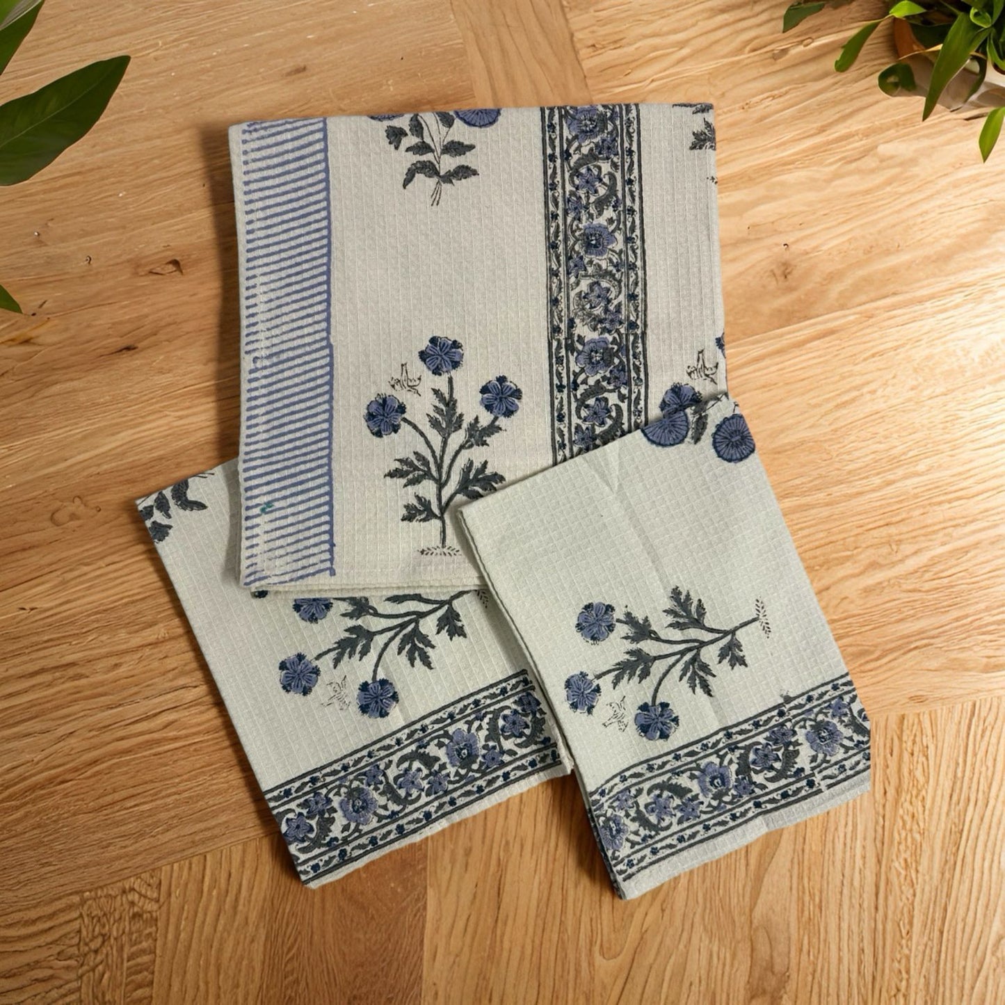Midnight Blue Waffle Towel Set