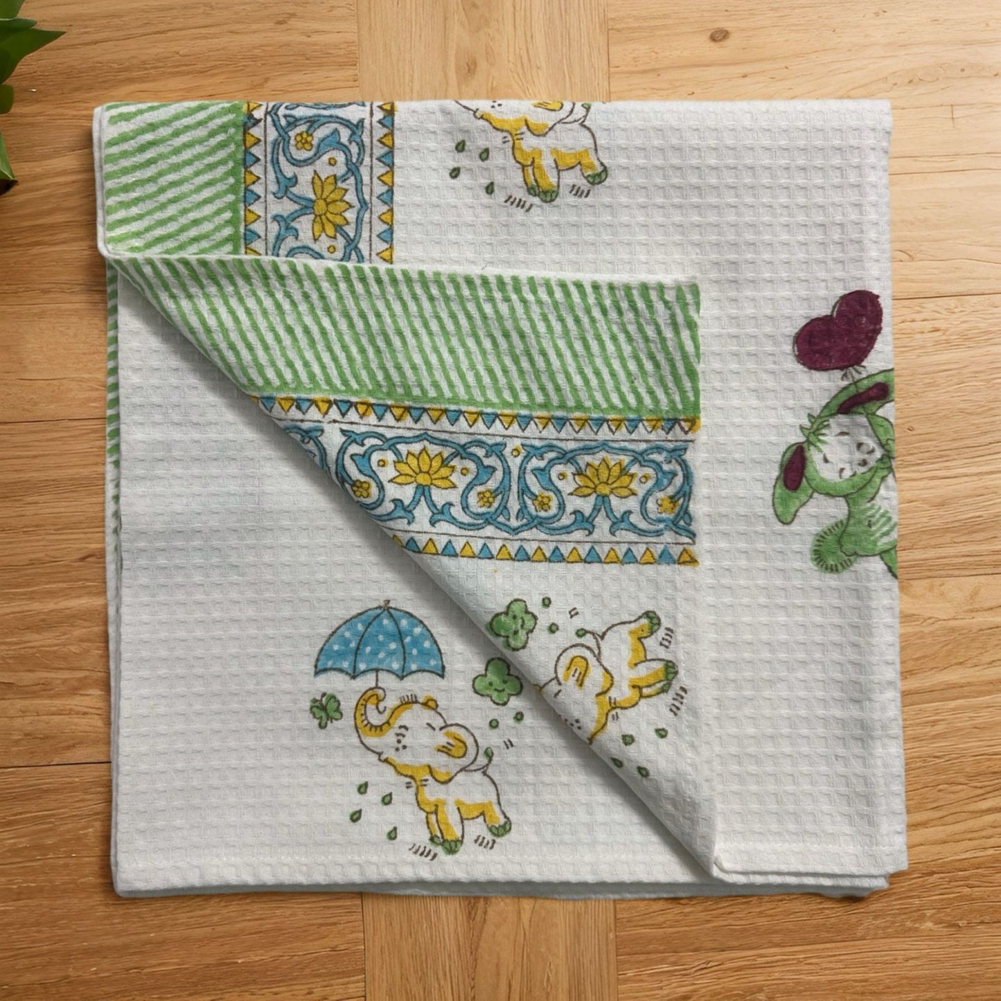 Elephant Waffle Towel