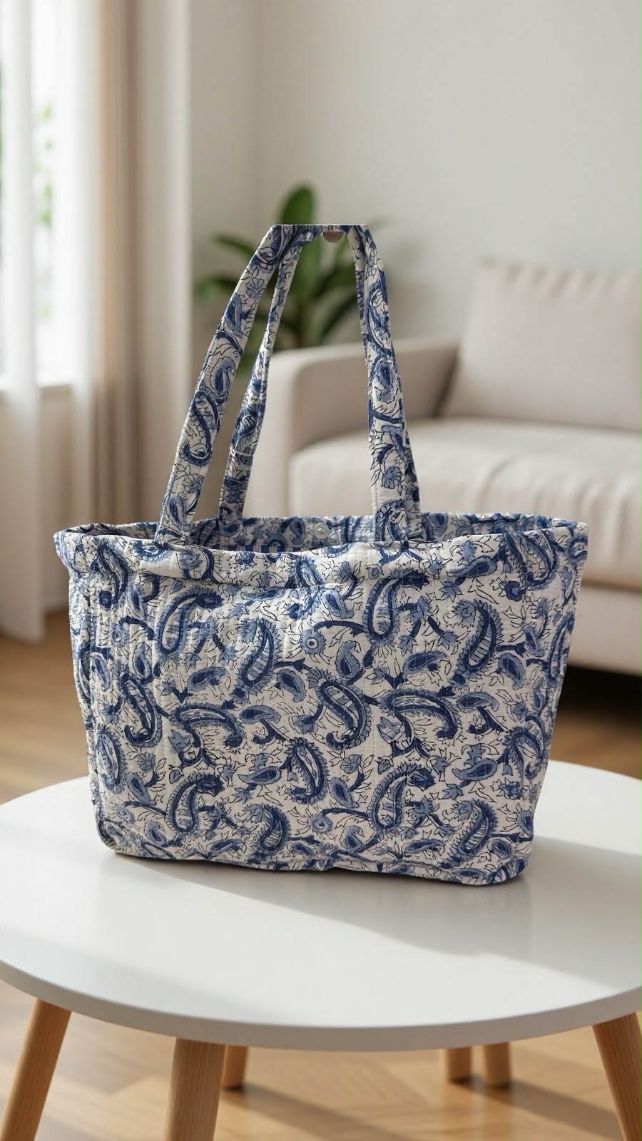 White Paisley Daily Tote