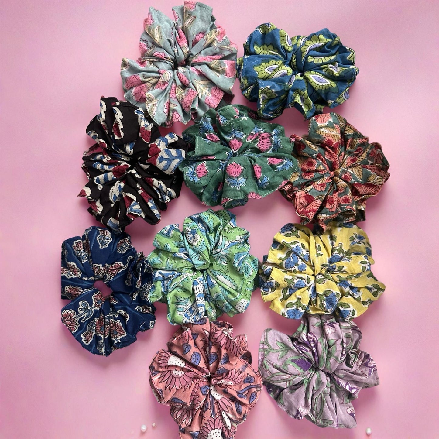 Assorted Handblock Scrunchies