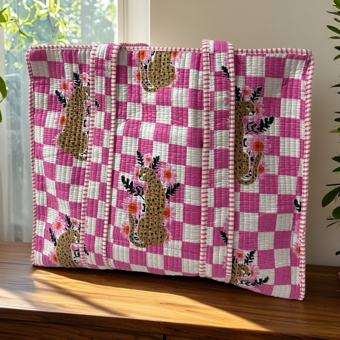 Jungle Check Maxi Tote (18X18)
