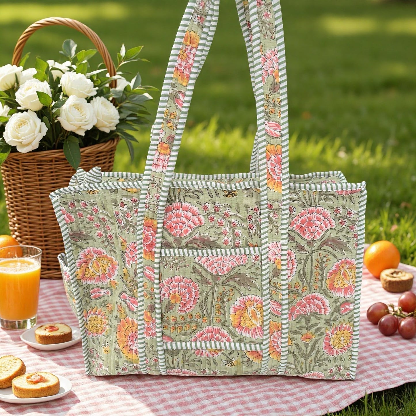 Sage Green Bagh Daily Tote (16X18)