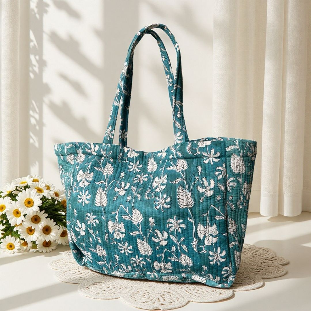 Teal Blue Daily Tote