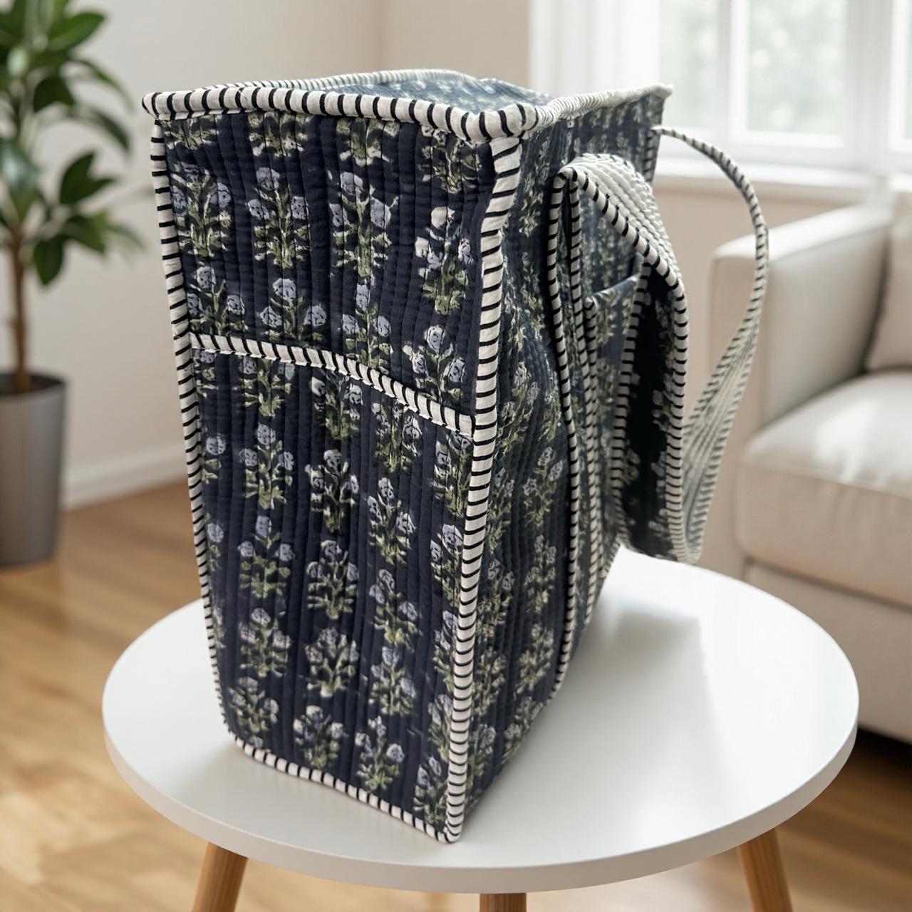 Midnight Blue Daily Tote (16X16) with bottle holder