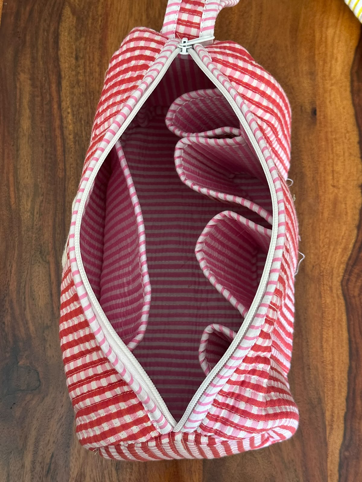 Pink Check Gingham Hair Tool Pouch