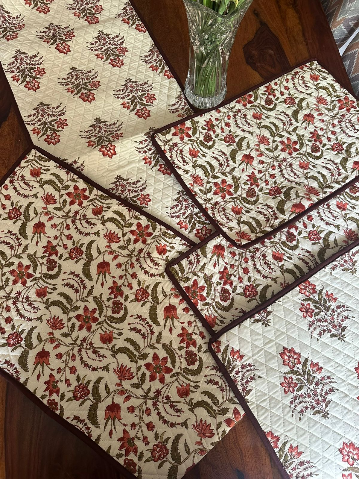 Maroon Butaa Bagh Mats
