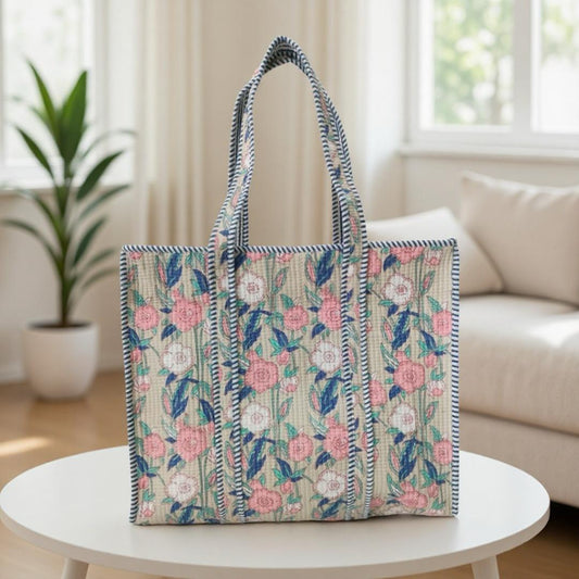 Beige Bagh Maxi Tote - (18X18)