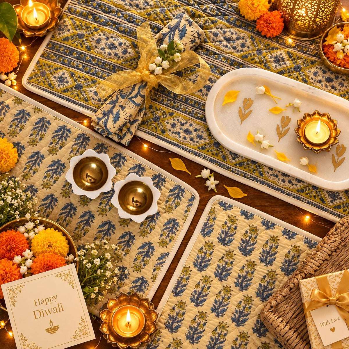 Desert Bloom Runner and Mat Set