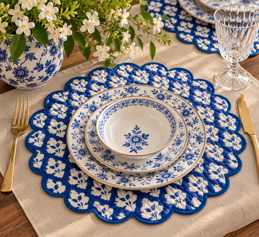 Royal Blue Scalloped Mats