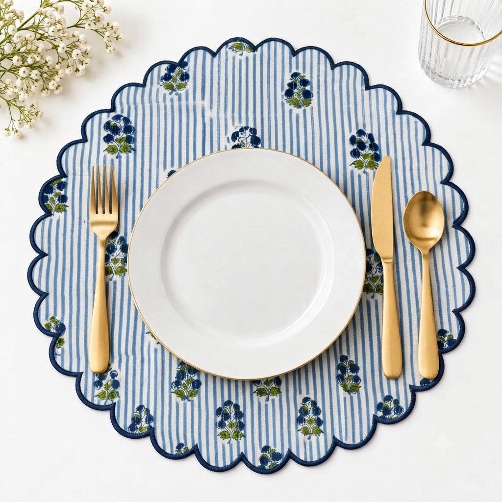 English Garden Round Scalloped Table Mats (Copy)