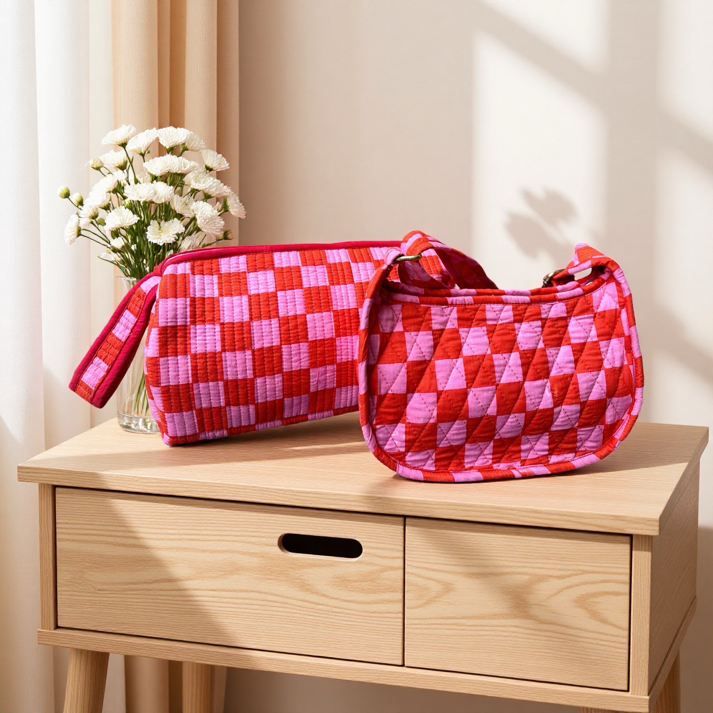 Check Sling Bag and Hair tool kit Combo