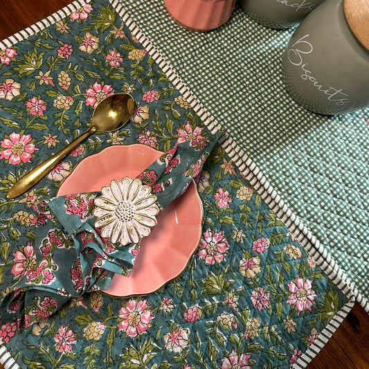 Gulabi Bagh Mats, Runner and Napkin