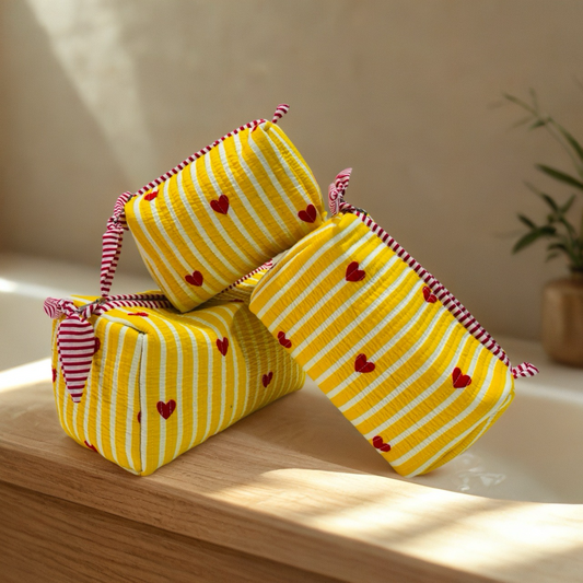 Yellow Love Pouch (Set of 3)