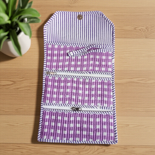 Purple Gingham Jewelry Organiser