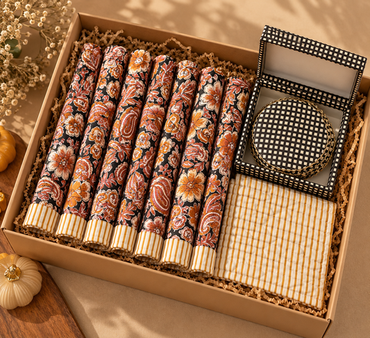 Black Table Mat and Coaster Set