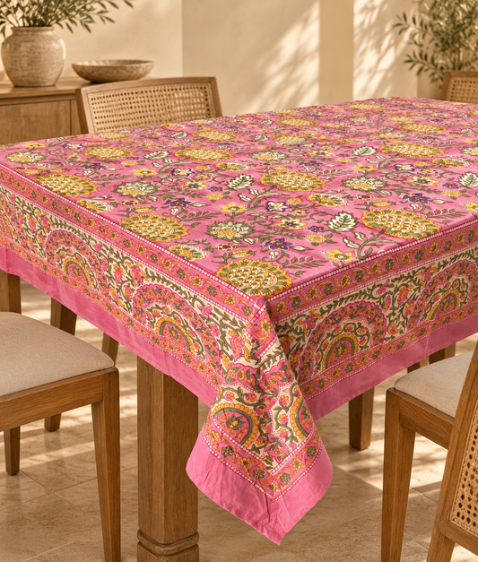 Pink Garden Table Cover - 6 seater