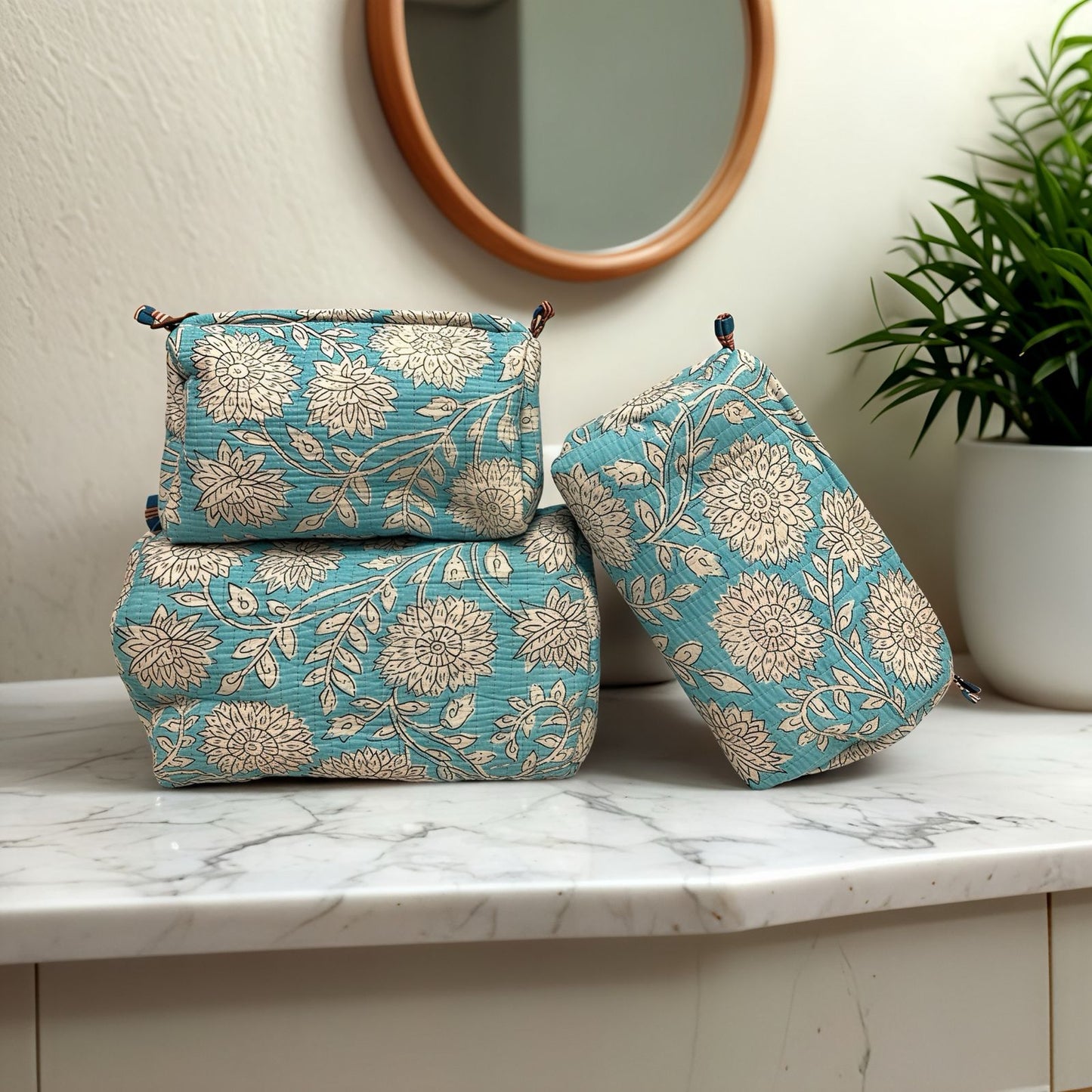 Ice Blue Pouch (Set of 3)