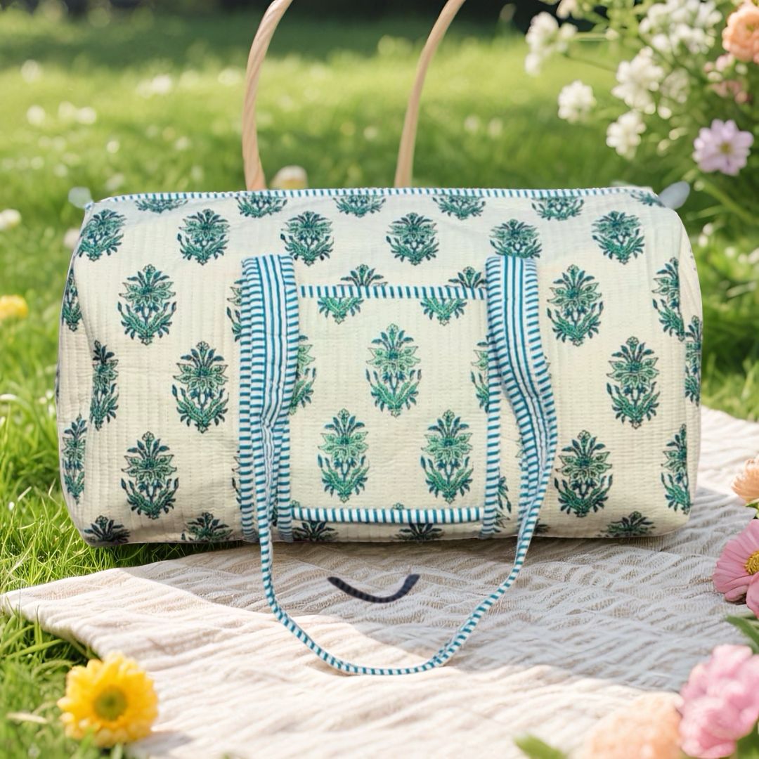 Teal Blue Butaa Duffle