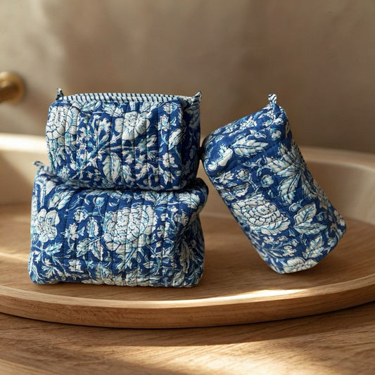 Royal Blue Bagh Pouch (Set of 3)