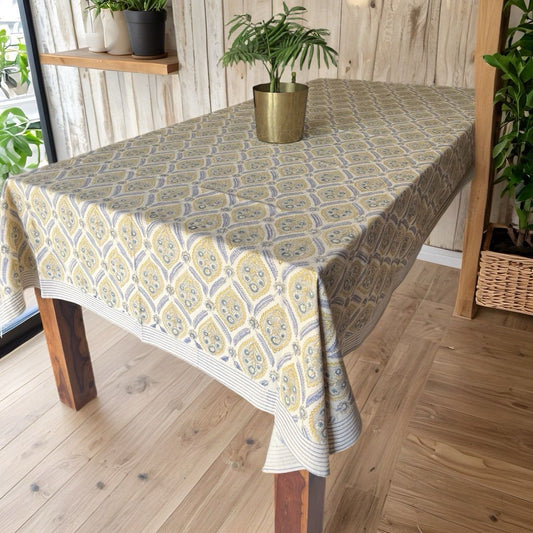 Yellow Jaal Table Cover - 6 Seater