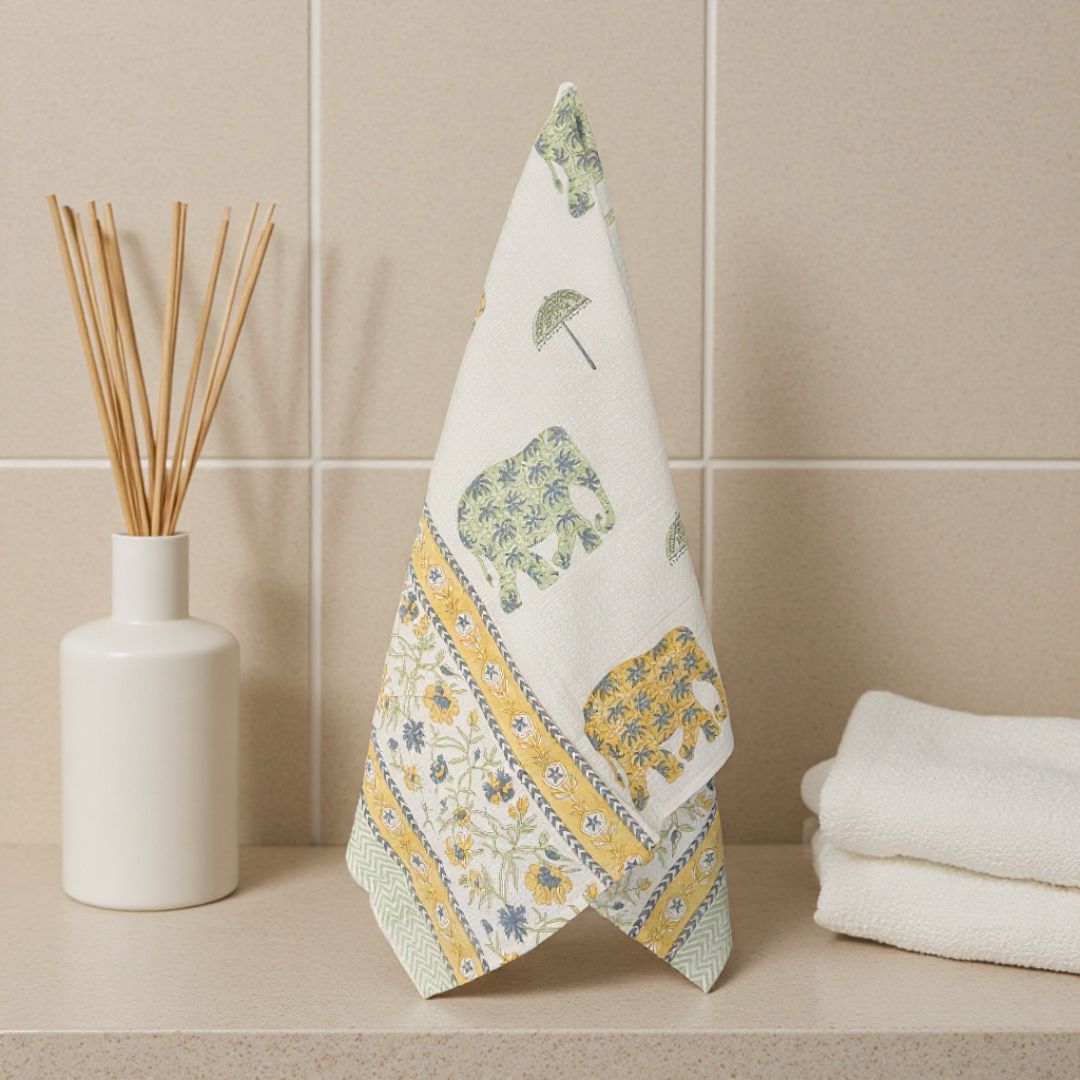 Elephant Waffle Towel