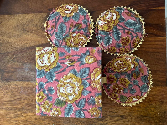 Crimson Phool Coaster Set of 6