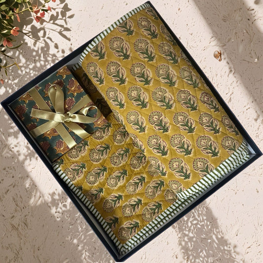 Sunehri Coaster and Mat Gift Set