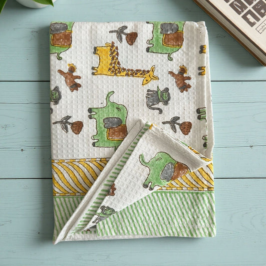 Jungle Animals Waffle Towel