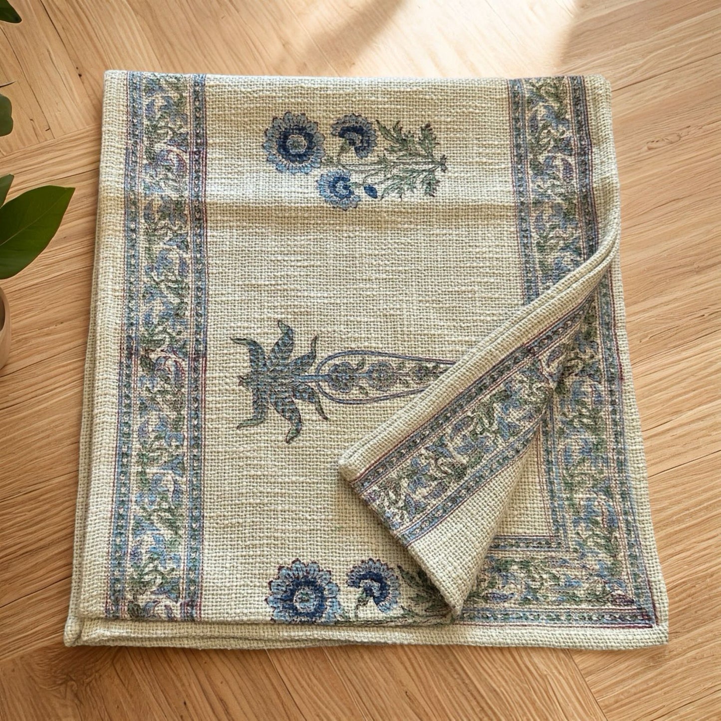 Blue Butaa Jute Runner