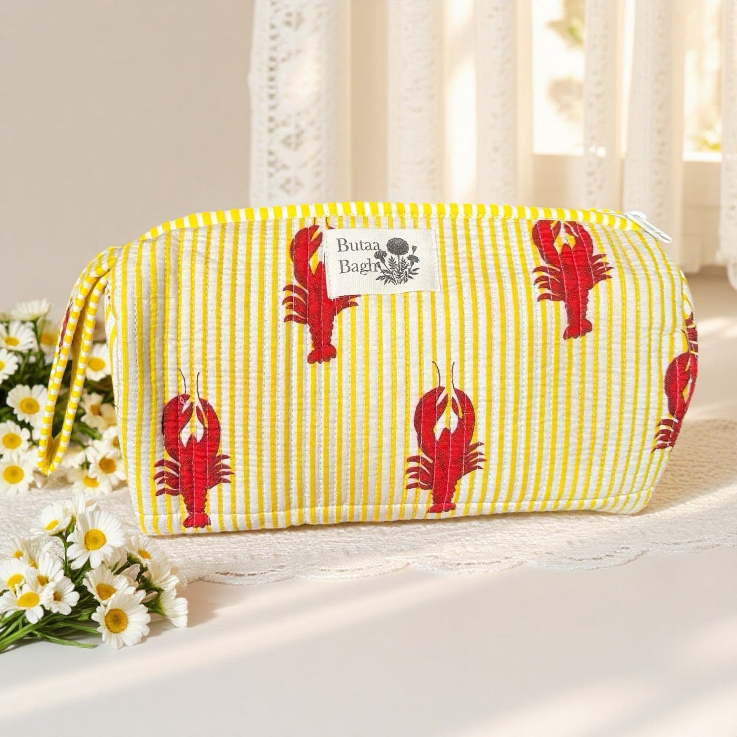 Yellow Lobster Hair Tool Pouch