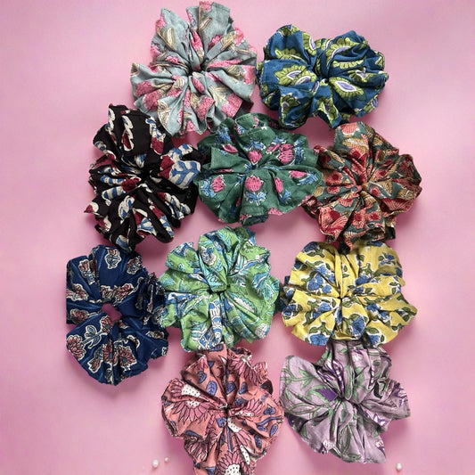 Assorted Handblock Scrunchies