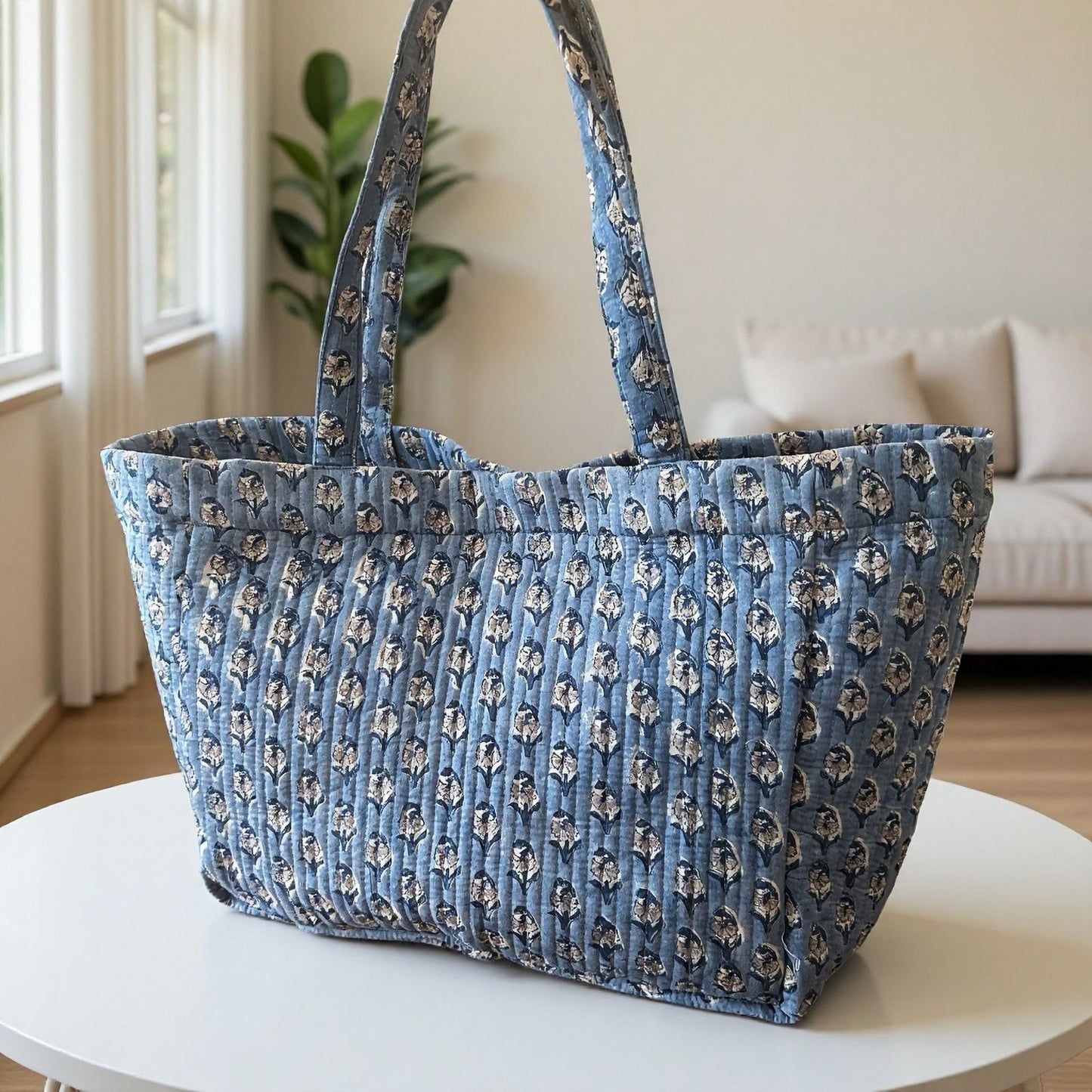 Denim Blue Butaa Reversible Tote