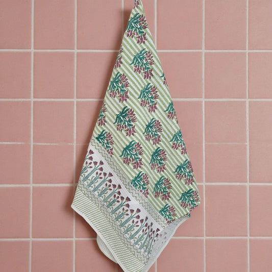Stripe and Butaa Waffle Towel