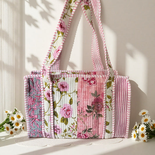 Patchwork Pink Mini Tote (12X14)