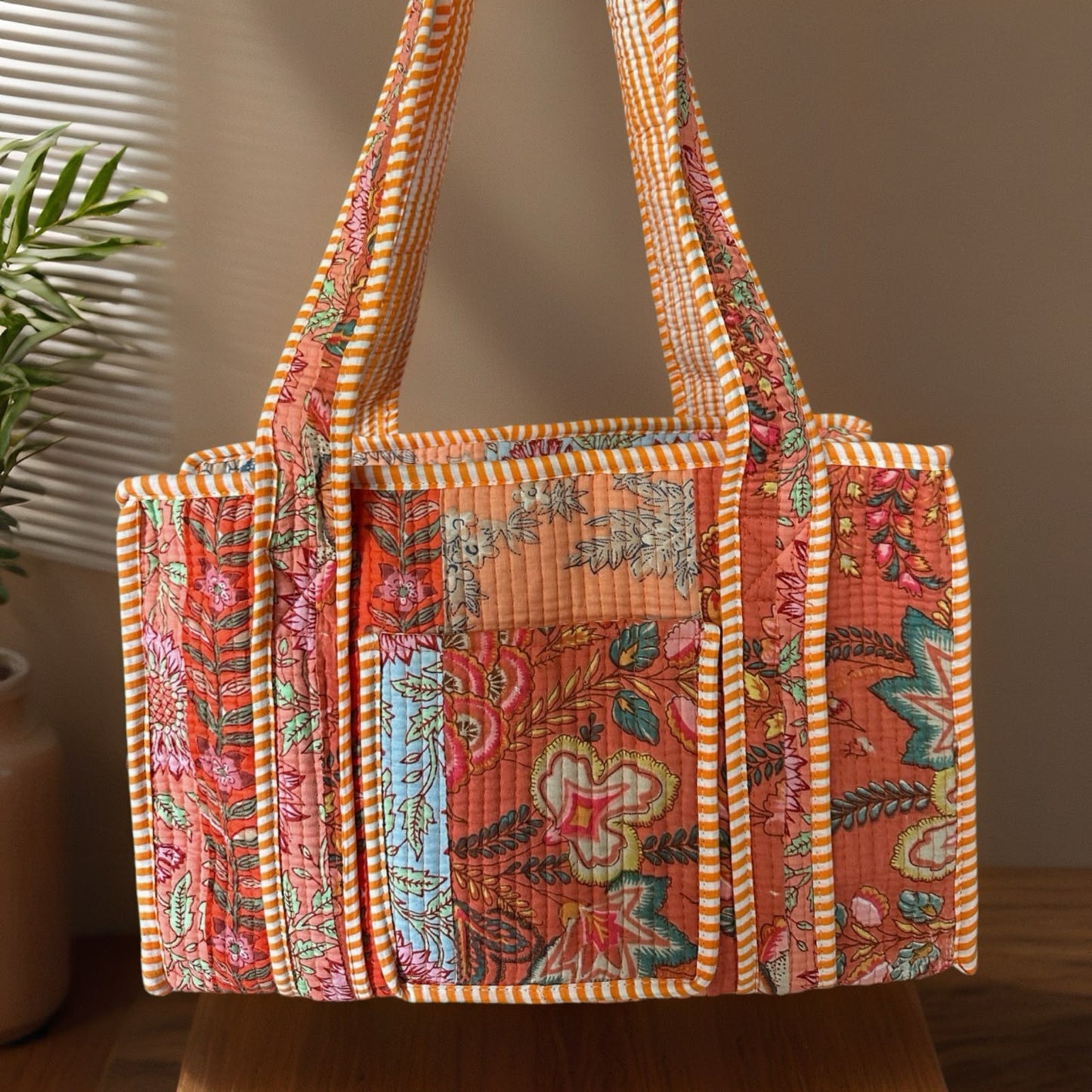 Patchwork Orange Mini Tote (12X14)