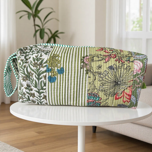Sage Green Patchwork Hair Tool Pouch