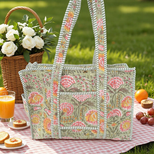 Sage Green Bagh Daily Tote (16X18)