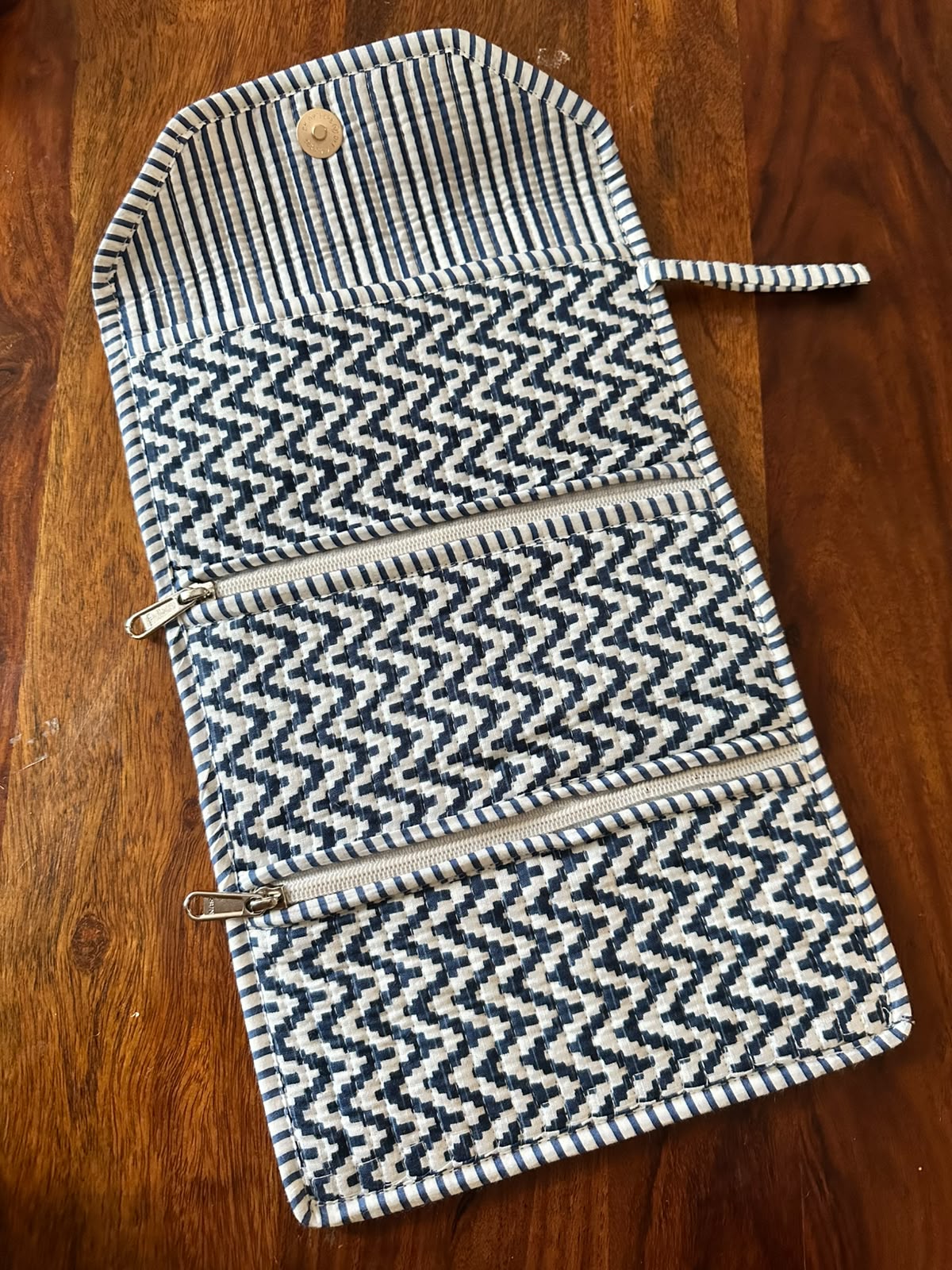 Blue Zig Zag Jewelry Organizer