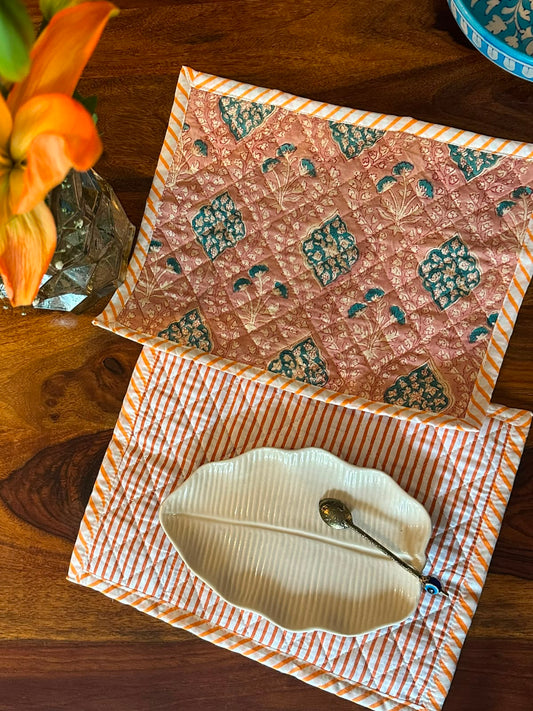 Peach and Aqua Placemats